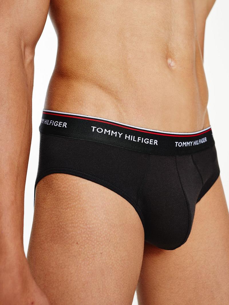 Férfi Tommy Hilfiger Premium essentials brief 3pk Briefs Fekete Szürke Fehér | HU 1337AHK